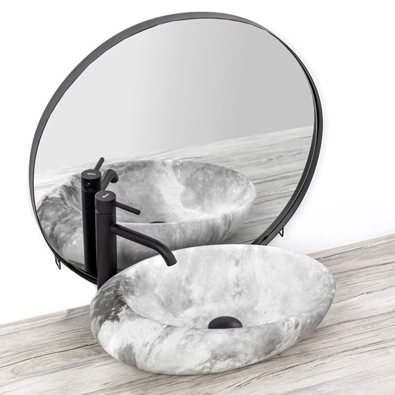 Umywalka Nablatowa ROXY C STONE Jasnoszary