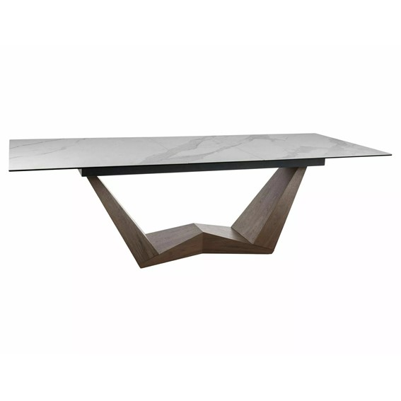 Stół Rozkładany BONUCCI Ceramic (200-250)x98 Biały Mat/Orzech