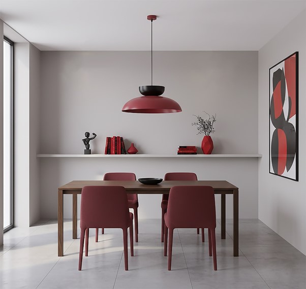 Lampa Wisząca MEGA 1 Czarny/Burgundowy