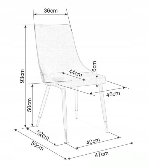 Krzesło PIANO B Velvet Czarny/Beż Bluvel 28