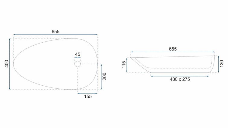 Umywalka Nablatowa GRETA 65 BIANCO SHINY Biały