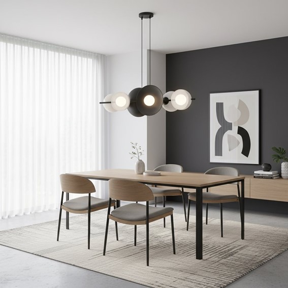 Lampa Wisząca VOLUM 6 Czarny/Biały