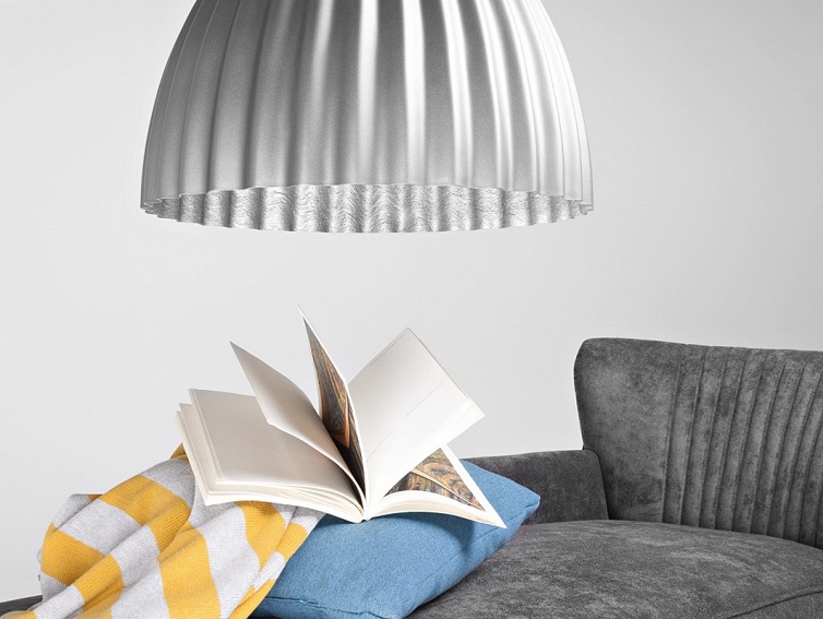 Lampa Wisząca Plissart L 70x60x130 Srebrny