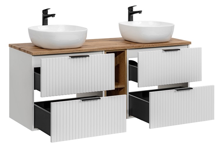 Zestaw Mebli Łazienkowych ADW B UN 6252 140 cm Biały/Dąb