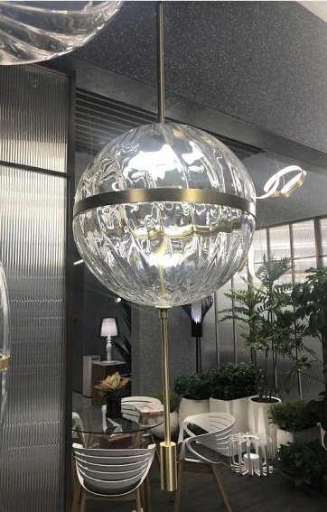 Lampa wisząca CHAPLIN 300 mosiądz - LED, szkł