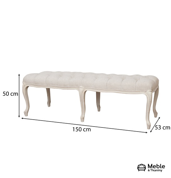 Ławka Tapicerowana Verona 838 53x150x50 Biały/Beżowy