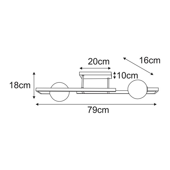 Lampa Sufitowa TORES K-5770 Grafitowy/Czarny