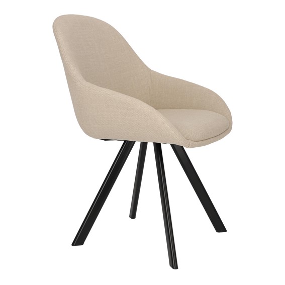 Krzesło NELS Czarne Nogi Beżowy