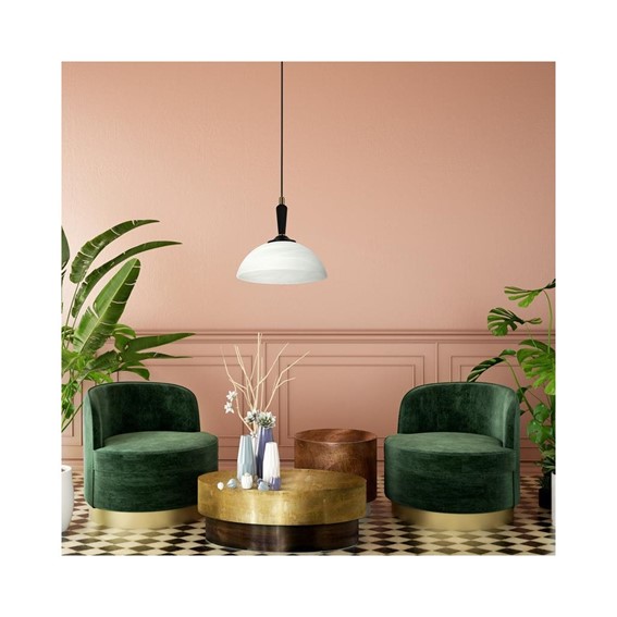 Lampa Wisząca DAVIO 1D Czarny/Biały