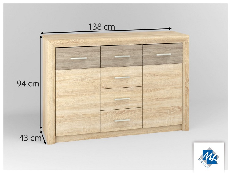 Komoda CASTEL 09 Sonoma/Truflowy