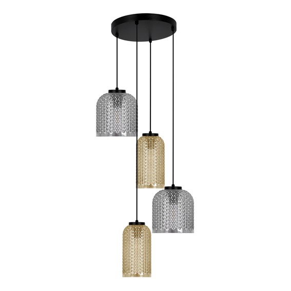 Lampa Wisząca CAPRI K-5627 Bursztynowy/Grafitowy/Czarny