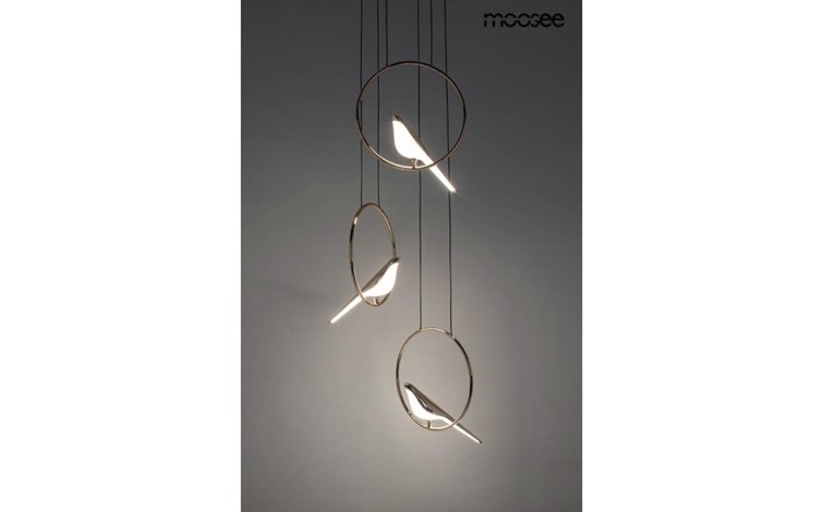 Lampa Wisząca BIRD DISC Złoty/Biały