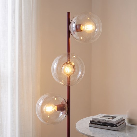Lampa Podłogowa MAGNUS LP3 Burgundowy/Transparentny