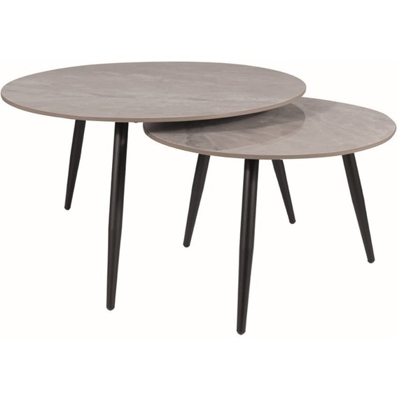 Ława KORA C fi80/60 Czarny/Szary Efekt Marmur