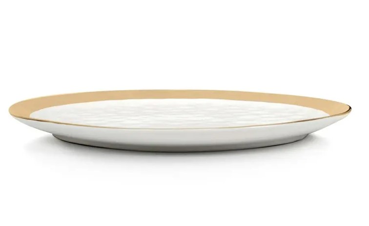 Talerz BELL 31 cm Biały/Złoty
