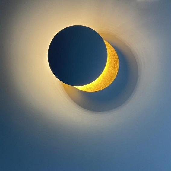 Lampa Ścienna ECLISE Złoty/Czarny