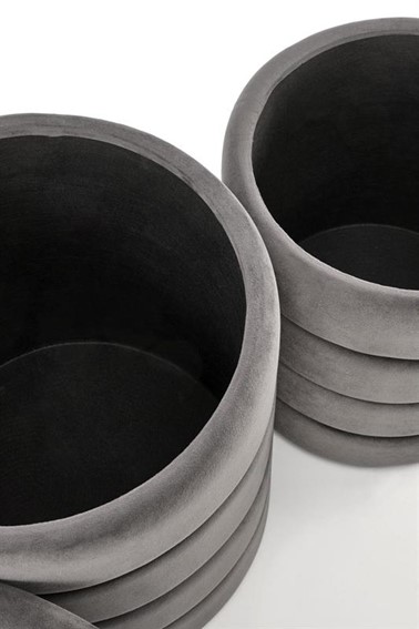 Zestaw 2 Puf PACHO Popielaty