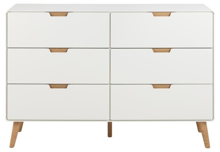 Komoda LOWELL z 6 Szufladami Biały