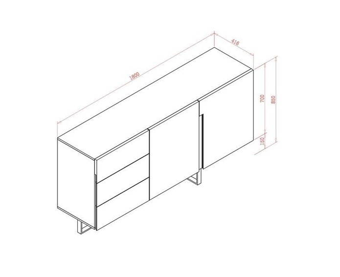 Komoda HUDSON H01 Szary/Biały