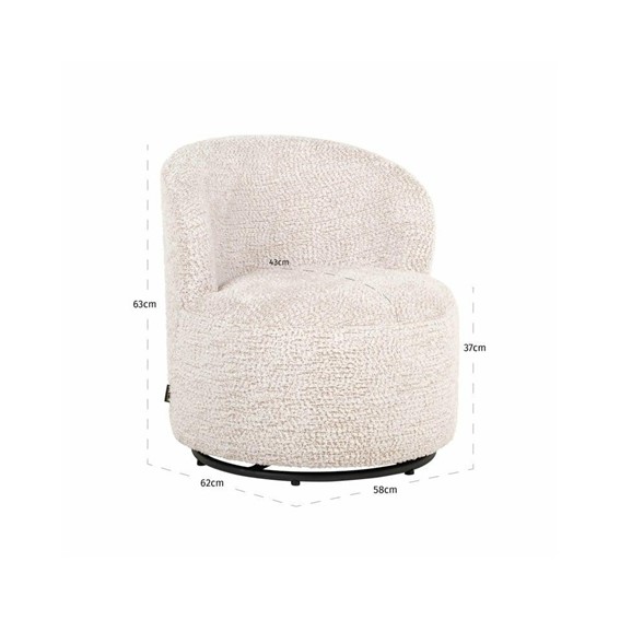 Fotel Dziecięcy JACKIE Obrotowy Jasny Beż