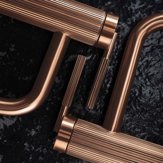 Bateria Umywalkowa Niska ARGON Miedź Szczotkowany