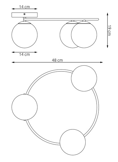 Lampa Sufitowa SOPRA 3 Beżowy