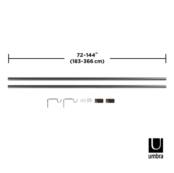 Karnisz Rozszerzany BLOK 183-366 Srebrny