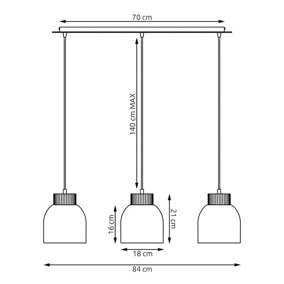 Lampa Wisząca VIGO 3 Beżowy