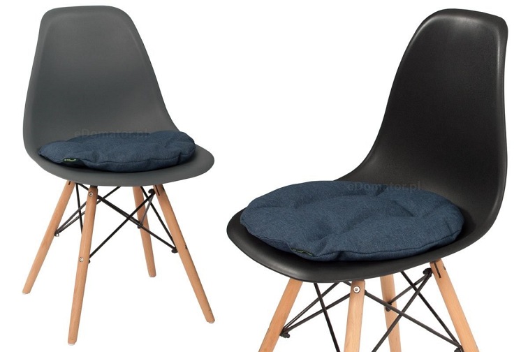 Okrągła Poduszka na Krzesło Ofelia 36cm Granatowy