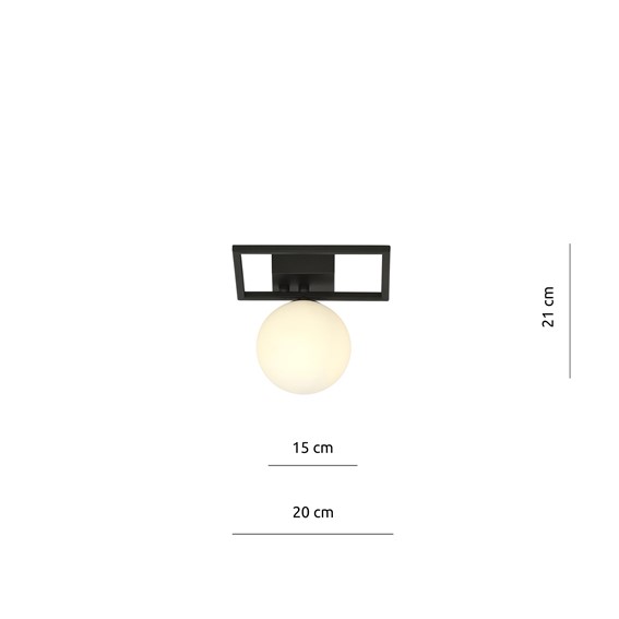Lampa Sufitowa IMAGO 1E Czarny/Opal