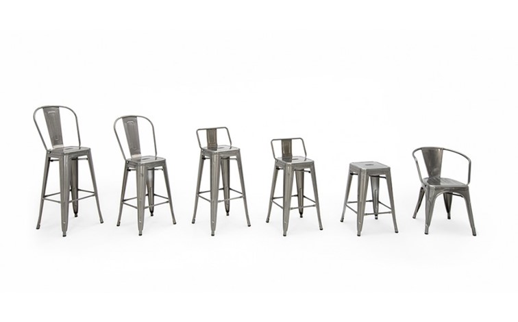 Krzesło Barowe TOWER BACK 76 Szary