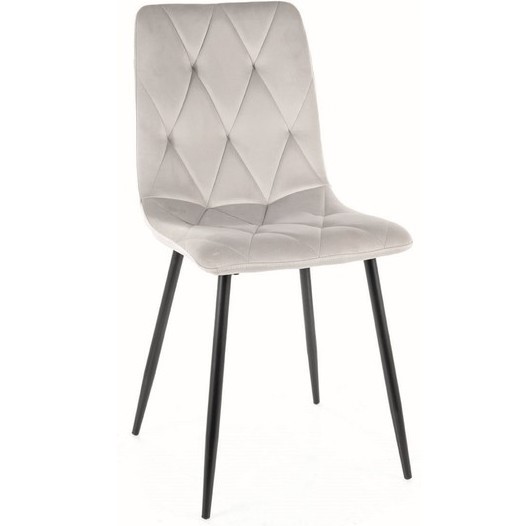 Krzesło TOM Velvet Czarny/Jasny Szary