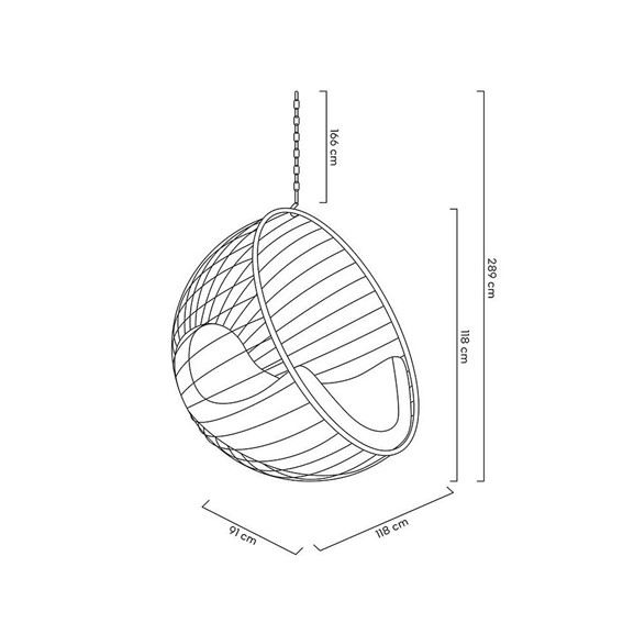 Fotel Wiszący GABBIA Złoty/Beżowy