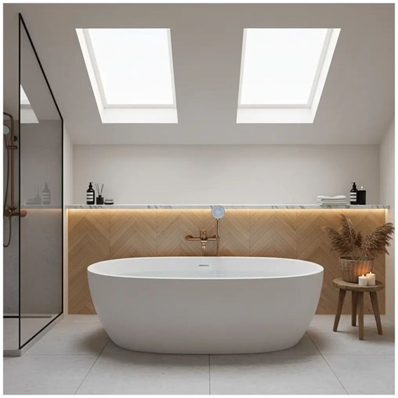 Bateria Wannowa DROP Miedź Szczotkowany