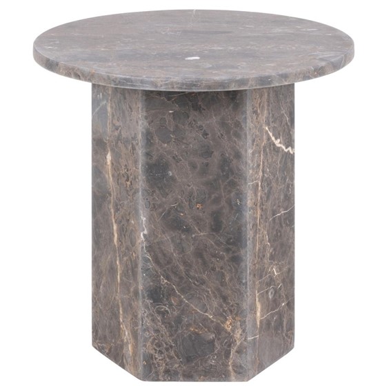 Stolik NAXOS fi50cm Marmur Ciemny Brązowy