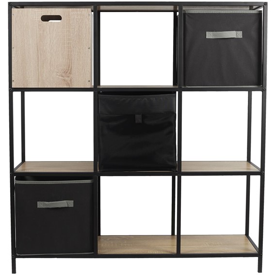 Regał LOKA IX Dąb/Czarny