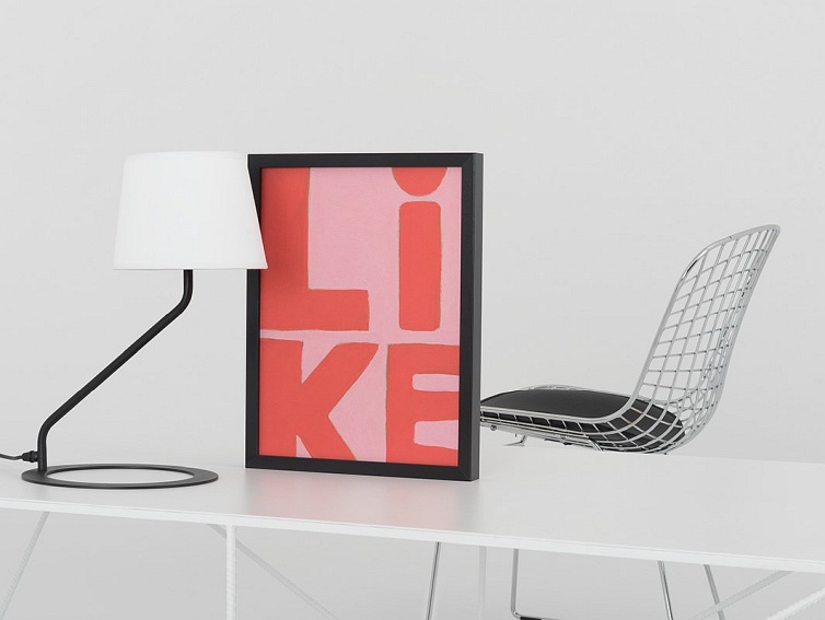 Lampa stołowa SHADE TABLE –klosz biały,czarny