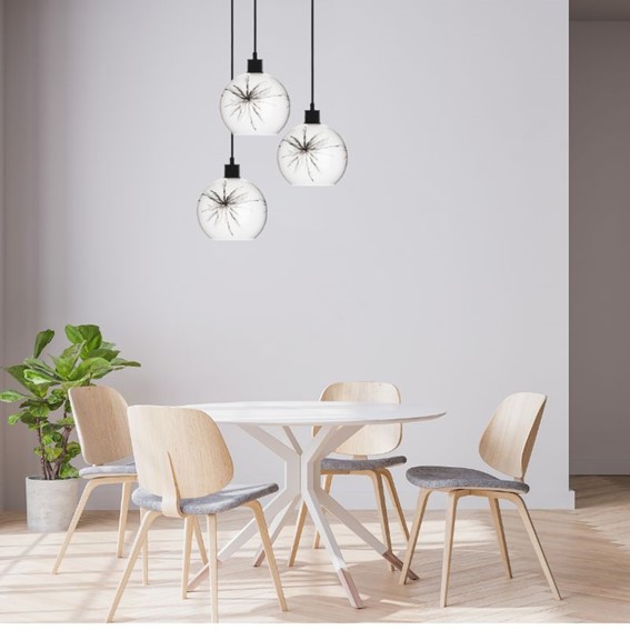 Lampa Wisząca SALIN 1C Czarny/Biały