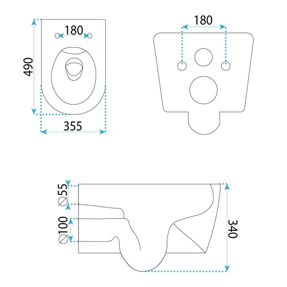 Misa WC Podwieszana GUSTAVO RIMLESS Biały