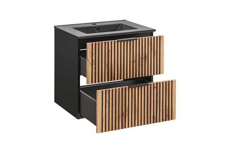 Zestaw Mebli Łazienkowych XIL LAVA 60cm Czarny/Wotan