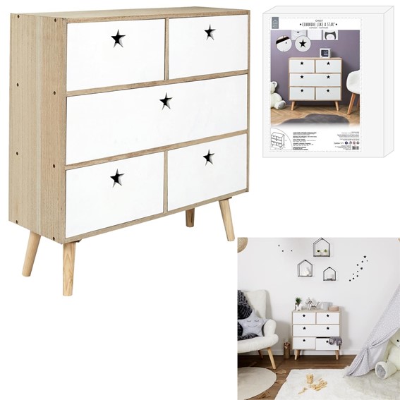 Komoda ETOILE Naturalny/Biały