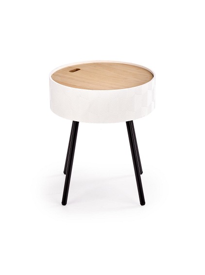 Ława AURA fi38 Czarny/Biały