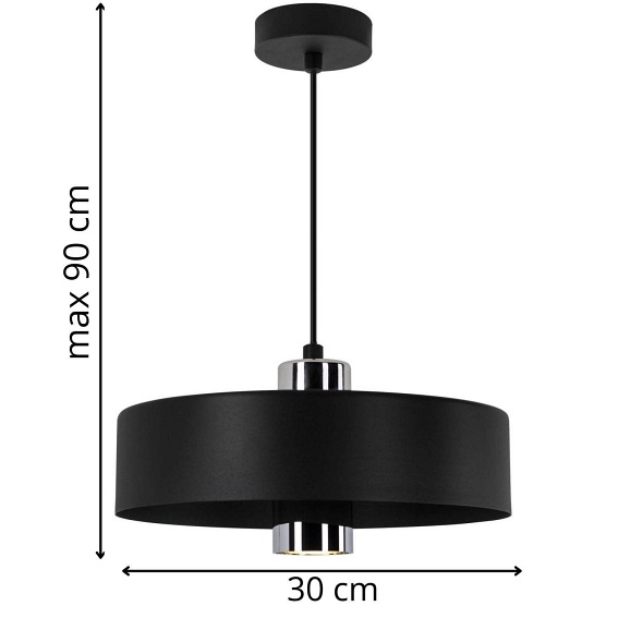 Lampa Wisząca Katia 1B 30x90 Czarny