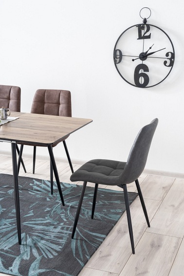 Krzesło LOOK Czarny/Brązowa Ekoskóra