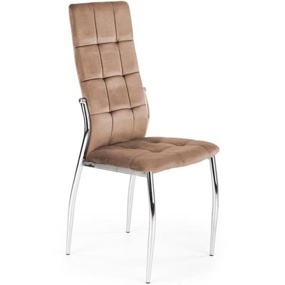 Krzesło K416 Velvet Chrom/Beżowy