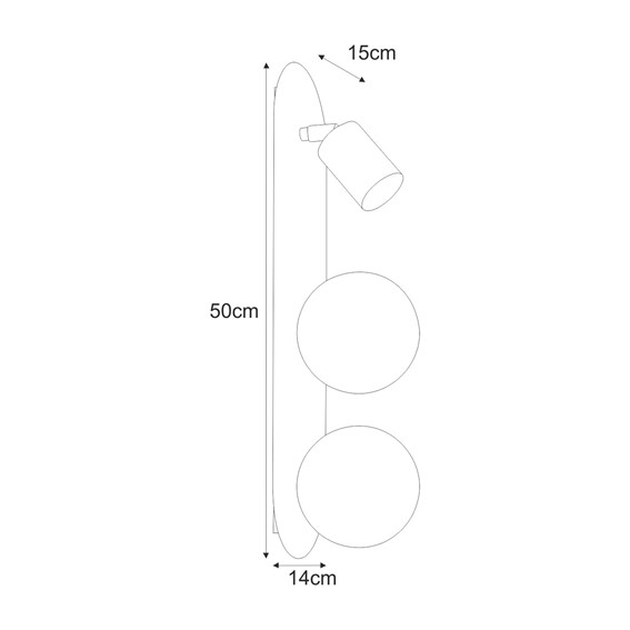 Kinkiet ARIES K-5481 Czarny/Biały