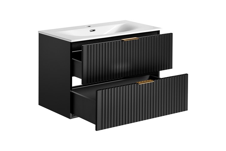 Zestaw ADB SKY 80cm (Szafka + Umywalka + Syfon) Czarny