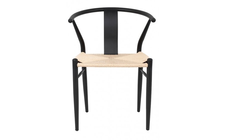 Krzesło WISHBONE METAL Czarny/Naturalny