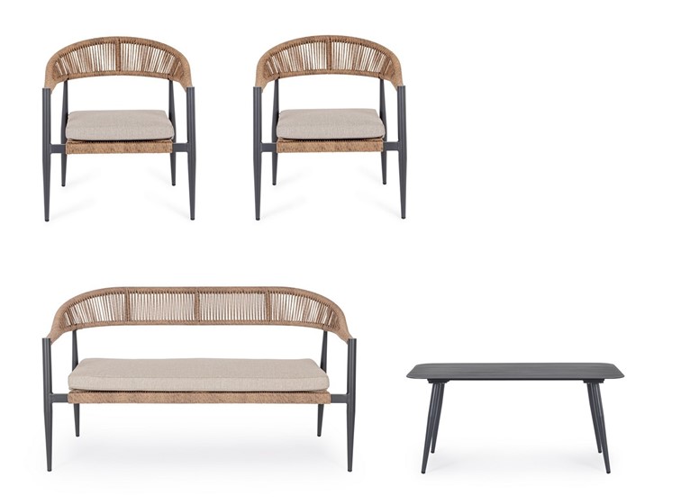 Zestaw Ogrodowych JANDIA Szary/Beż