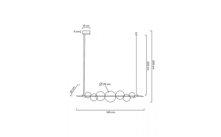 Lampa Wisząca ECHO 140 Złoty/Transparentny